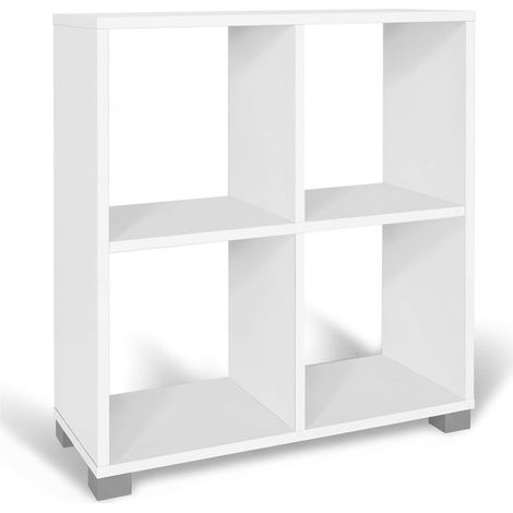 Libreria Bassa Multiuso Scaffale Mobile Soggiorno Legno 60x24x68 cm bianco
