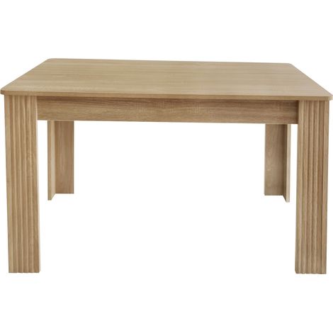 Mesa de comedor rectangular de aglomerado color roble 116 x 65 x 75 cm (1/5)
