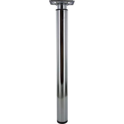 Pata para mueble cilíndrica ajustable de metal cromado gris CIME (1/3)