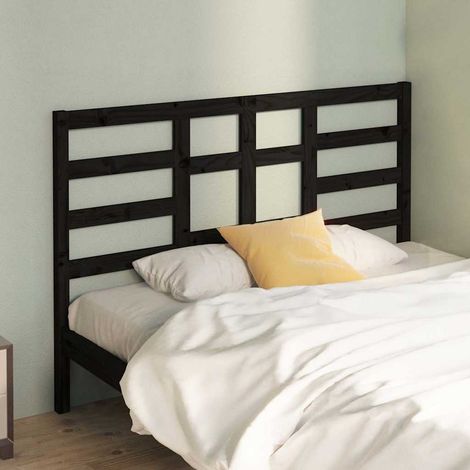 vidaXL Cabecero de cama madera maciza de pino negro 166x4x104 cm (1/5)