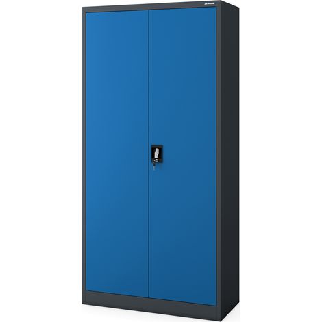 Armoire d’entretien verrouillable DAWID 900 x 1850 x 450 mm, anthracite-bleu