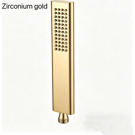 (Gold A) Pommeau de douche à main en laiton doré rose brossé avec flexible en acier inoxydable de 1,5 m, accessoire de support de douche à économie d'eau (1/5)