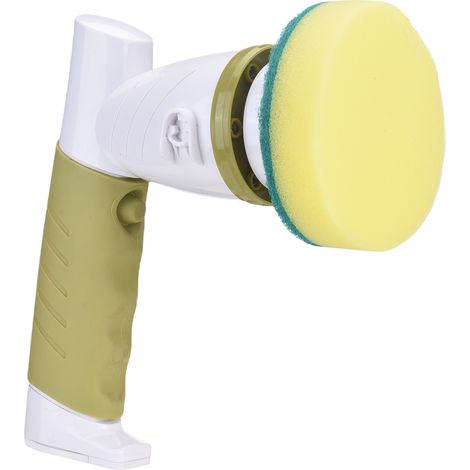 Balai nettoyeur électrique sans fil, brosse rotative rechargeable pour cuisine et salle de bain, 6 accessoires, pour baignoire, évier, carrelage, plaque de cuisson, vaisselle, étanche IPX6, vert, pris (1/5)