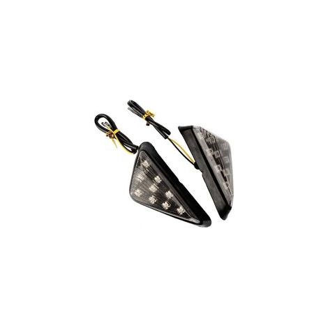 2x Clignotants LED Ambre 12V, Feux de Signalisation Stroboscopiques Universels, Marqueurs de Position Triangulaires Jaunes pour Véhicule (1/4)
