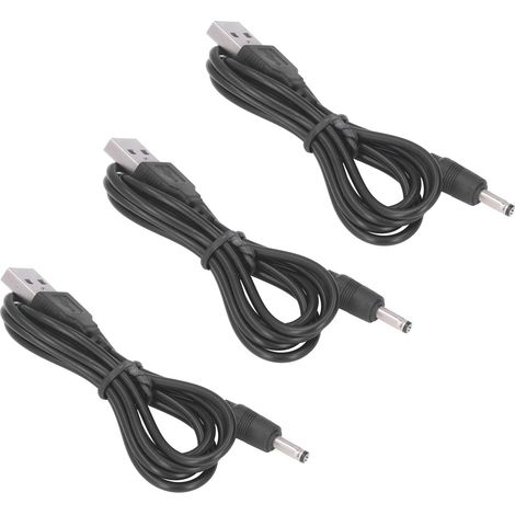 Câble d'alimentation USB 3 pièces 3,5x1,35 mm prise jack fil de recharge DC 5V pour ventilateur téléphone haut-parleur (1/5)