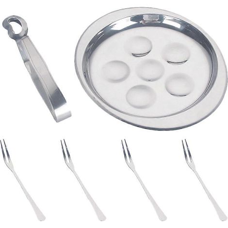 Ensemble d'ustensiles de cuisine en acier inoxydable comprenant une fourchette et une pince à pâtisserie en forme d'escargot (1 ensemble). (1/5)