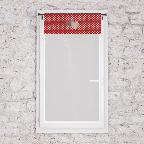 Brise bise pur coton 45x90 cm LOVE rouge, par Soleil d'Ocre