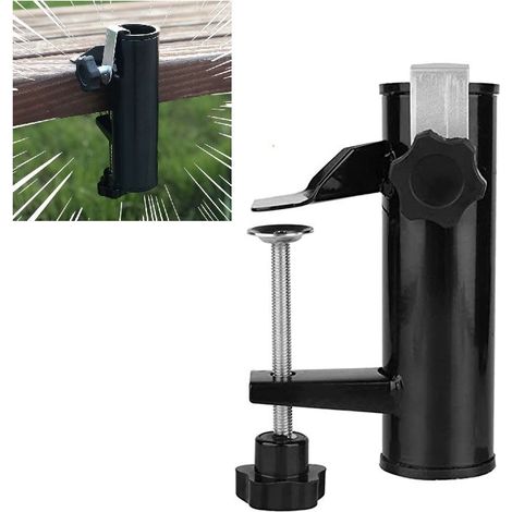 Porte-Parasol Balustrade De Balcon Support Parasol Balcon Pince Support Pour Table Parasol Accessoires Fixation Pour Balcon, Terrasse Ou Table - Balcon-Parasols Avec Mât Jusqu'à Ø 19-38 Mm (1/5)