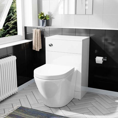 Eddy Modern Cloakroom BTW WC Unit, Curved Rimless Toilet and Soft Close Seat (1/5)