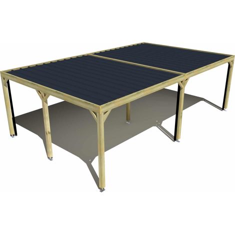 Carport bois • 8m x 5m • indépendante • sens largeur • livraison comprise (1/3)