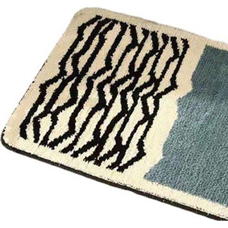 Tapis rectangulaire antidérapant, épais, confortable, absorbant l'humidité et lavable pour entrée, bleu, 40 x 60 cm (1/5)