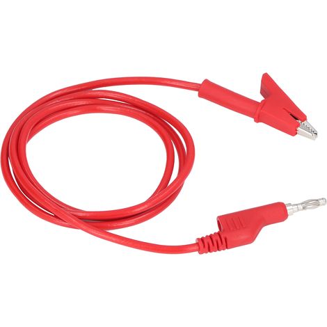 Krokodilklemmen-Prüfleitungen mit Bananenstecker, flexibles Kabel für elektrische Prüfungen J.70035‐1 4mmRot (1/5)