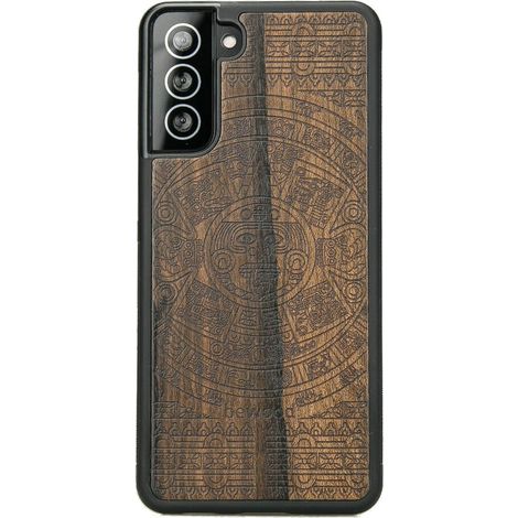 Holzhülle für Samsung Galaxy S21 Aztec Calendar Ziricote (1/3)