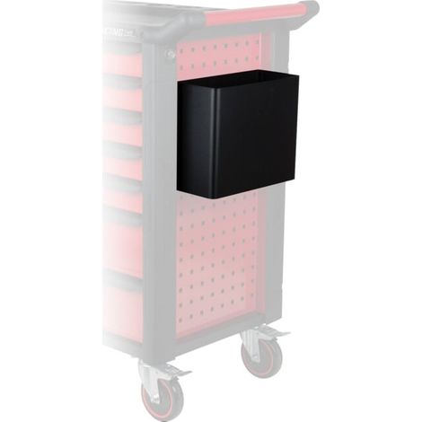 Kstools – Poubelle pour servante d'atelier – Tôle d'acier noire – Installation facile avec vis de fixation incluses – Dimensions 300x251x138mm