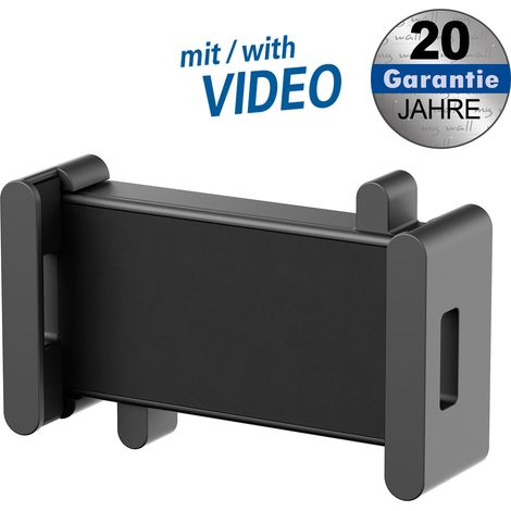 Tablet adapter holder for monitor mounts for most 4,7“ - 15“ phones &amp tablets (11,9 - 38 cm), loads up to 1 kg, black