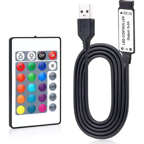 1m USB DC 5V inline Contrôleur infrarouge 24 touches (1/5)
