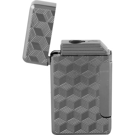 Briquet à gaz rectangulaire noir anti-vent pour fumeurs et cadeaux d'affaires (1/5)