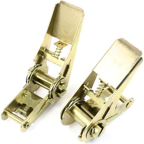 2 crochets en métal ton bronze pour sangle de serrage S à attache courte 25 mm (1/2)