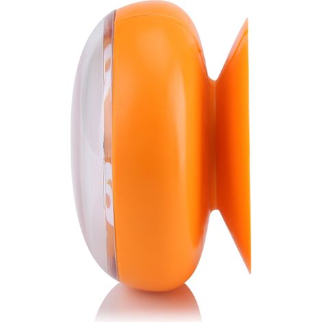 Wasserdichte Duschuhr, Wandspiegel mit Saugnapf, Badezimmeruhr, Befestigungszubehör, orange (1/3)