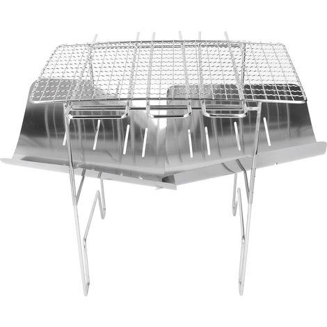 Grill de Barbecue Portable en Acier Inoxydable, Léger et Compact pour Camping, Pique-nique et Extérieur (1/5)