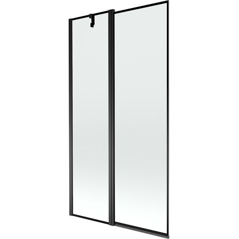 Pare-baignoire pivotant, 100x150 cm, Noir