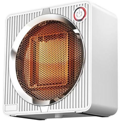 Chauffage électrique, chauffage portable à économie d'énergie, petit chauffage de table en céramique PTC, protection contre la surchauffe et le basculement, mini chauffage personnel, blanc (1/4)