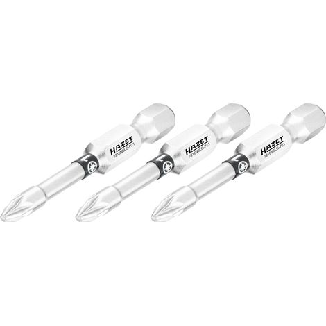 Embout-tournevis (bit) Hazet 2216NSLG-PZ1/3, hexagone massif 6,3 (1/4 pouce), profil Pozidriv PZ, pZ1, nombre d'outils : 3 (1/4)