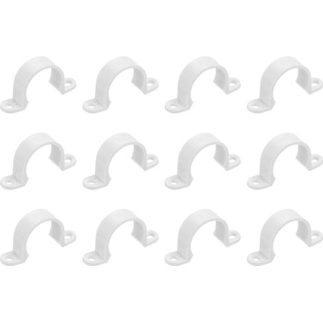 12Pcs Sangles de Tuyau en Pvc 25mm (1") pour Tuyau en Pvc Blanc (1/5)