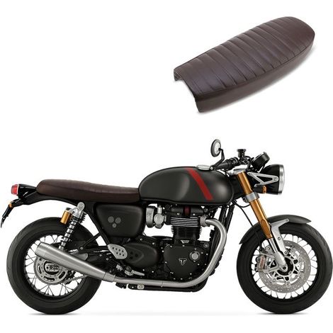 Selle pour transformation moto Café-Racer + Scrambler Craftride SL5 Flat marron foncé
