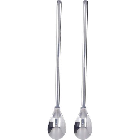 Cuillère à Long Manche, 2 cuillères à café en Acier Inoxydable à Long Manche cuillère à crème glacée cuillère à thé glacé agitateurs cuillère cuillère à remuer Cocktail (1/5)