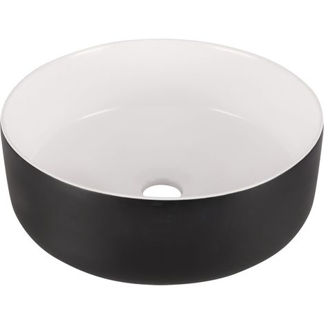 Differnz MIRA Vasque à poser - 36x12cm - céramique - noir/blanc