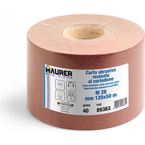 CARTA ABRASIVA ROTOLO MAURER PLUS M28 GR120 120MM 50MT