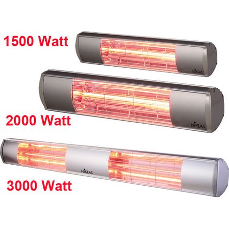Termo-patio infrarrojos para exteriores 2000 W – Sol de Medianoche resistente IP65 – Niklas
