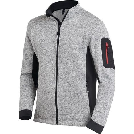 FHB Veste polaire tricotée CHRISTOPH Taille XXL gris / noir - 79595-1120-2XL (1/3)