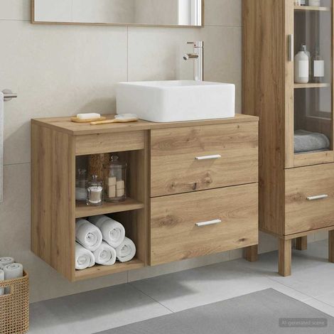 vidaXL Set di mobili per il bagno 2 pcs Rovere Artigianale