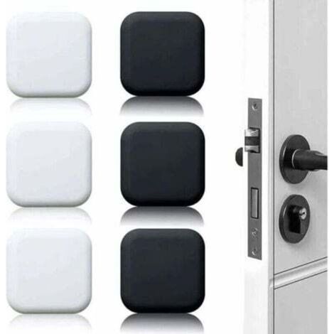 Butée de porte murale blanche/noire 45 mm x 45 mm, lot de 6, butées de porte en caoutchouc auto-adhésives, butées de poignée de porte, butées murales pour poignées de porte contre butées de porte (1/4)