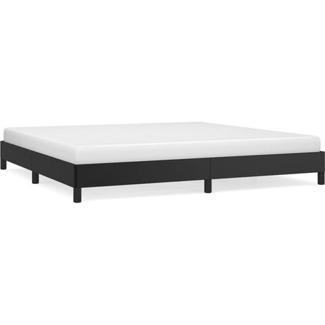 Lit adulte pour 2 personnes, Structure de lit, Assemblage Facile, Noir 200x200 cm Similicuir OIB4352E (1/5)