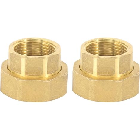 Lot de 2 raccords à vis pour pompe 1" x 1,5" Extension de robinet pour pompe de circulation Raccord de chauffage Raccord en laiton Dn25 Joint plat (1/5)