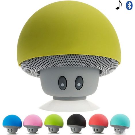Mini enceinte Bluetooth champignon, silicone étanche, ventouse, mains libres, 1 pc (vert)