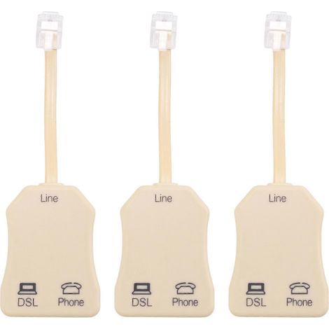 Filtre DSL en ligne (lot de 3) pour ligne téléphonique, prise jack, filtre ADSL pour modem téléphonique. (1/5)
