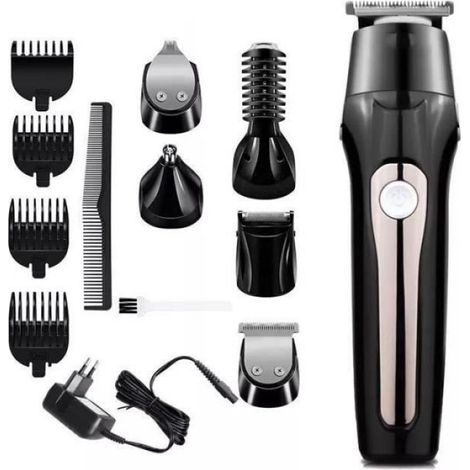 Tondeuse À Cheveux - Tondeuse Multifonctionnelle Pour Barbe Nez Oreilles - Étanche IPX6 - Écran LCD - Autonomie 90 Min - Sans Fil - 11 En 1 (1/4)