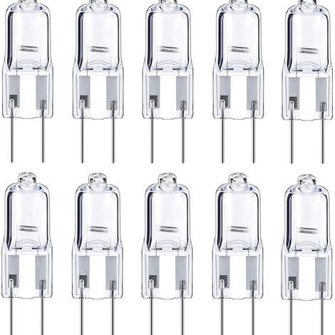 Kaelt - Lot de 10 Ampoules Halogène G6.35 12V 50W, Blanc Chaud 2700K, Quartz Clair pour Lustre en Cristal et Spot (1/5)