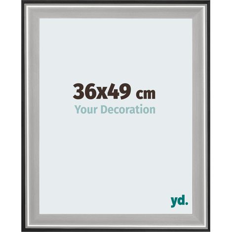 yd. - Cadre photo 36x49 - Noir Argent Poli - Bois - Birmingham (1/5)