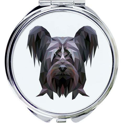 Skye Terrier - uno specchio con foto e iscrizione geometrica di Art-Dog (1/3)