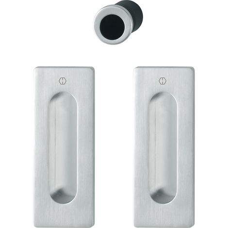 Porte coulissante Coquillage Set M464 – Sans Serrure, rosace carrée BL, finition mat (1/4)