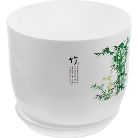 Pot de Fleurs Suspendu Plastique Imitation Céramique avec Soucoupe Léger et Adaptable pour Plantes Intérieur pour Maison Le Bureau Jardin (1/5)