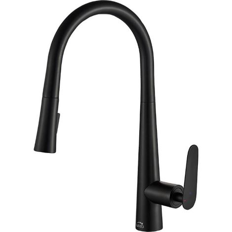 Rubinetto per lavello da cucina NALDA nero con bocca estraibile (1/3)