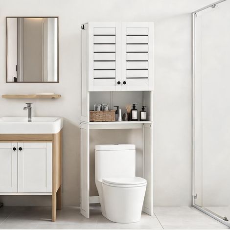 Meuble de salle de bain blanc en MDF 67 x 31,5 x 190 cm (1/5)