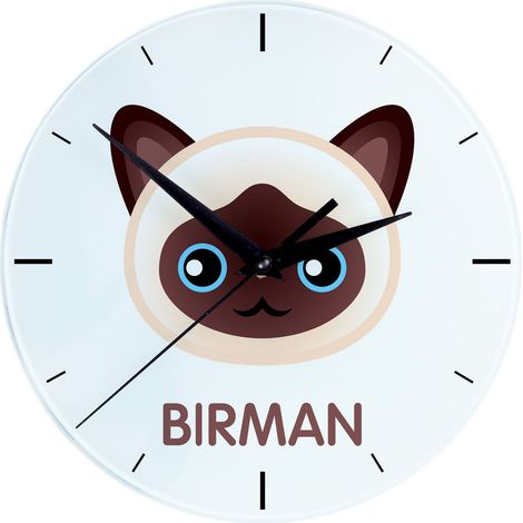 Birman - Reloj de MDF con gráficos e inscripción de Art-Dog (1/4)