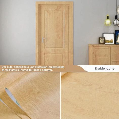 Papier Peint Bois Papier, 40x500cm Adhésif pour Meuble Bois pour Porte Table Cuisine Chambre Bureau Papier Adhésif Décoratif,G (1/5)